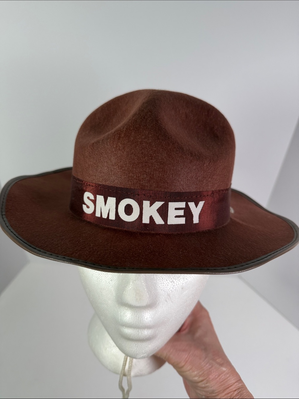 Smokey Bear Shaped Felt Fedora HAT Fire Prevention Ranger Halloween Costume